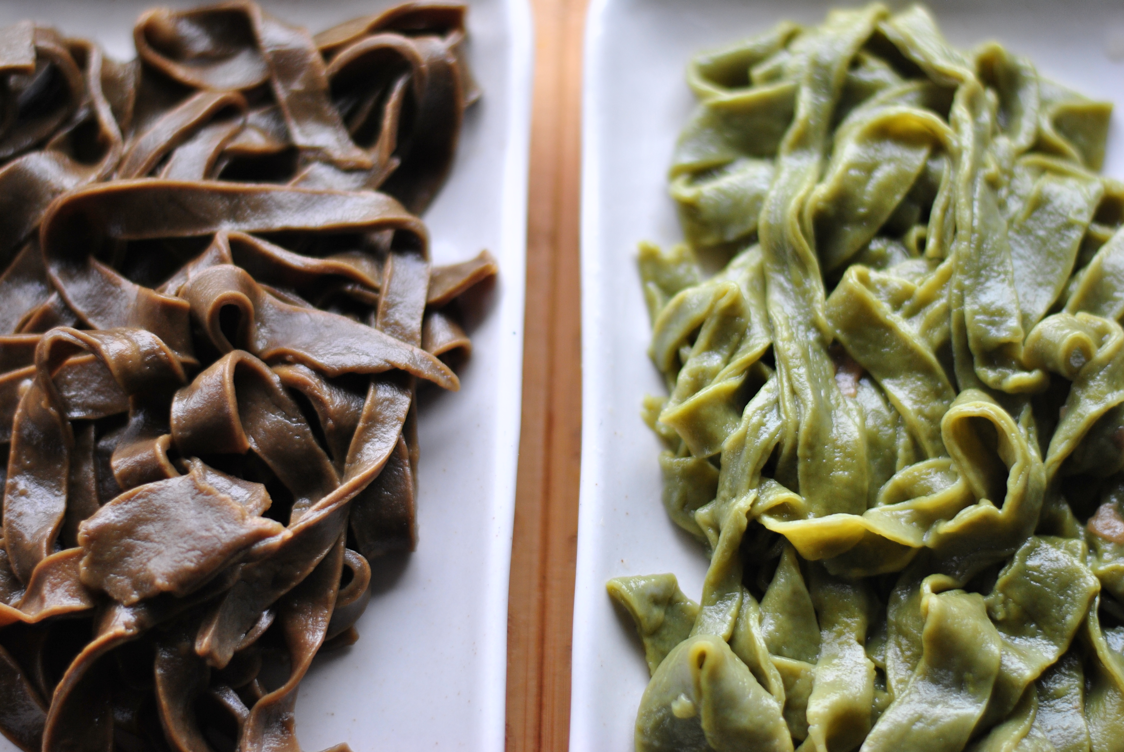 Why not split the dough and make Hojicha and Genmaicha Pasta for a unique colour display?